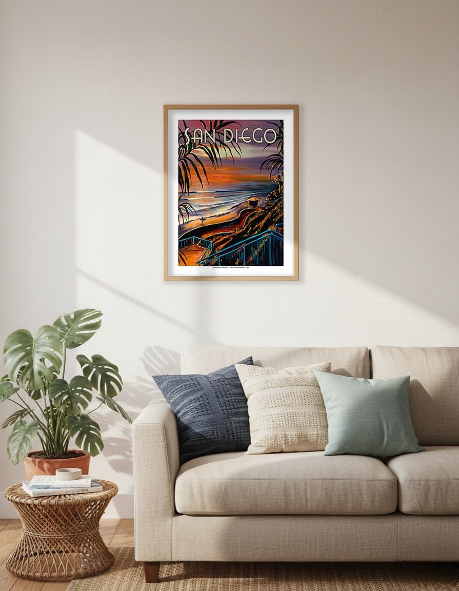 Amazon.com: San Diego - California Sunset - Vintage Travel Poster